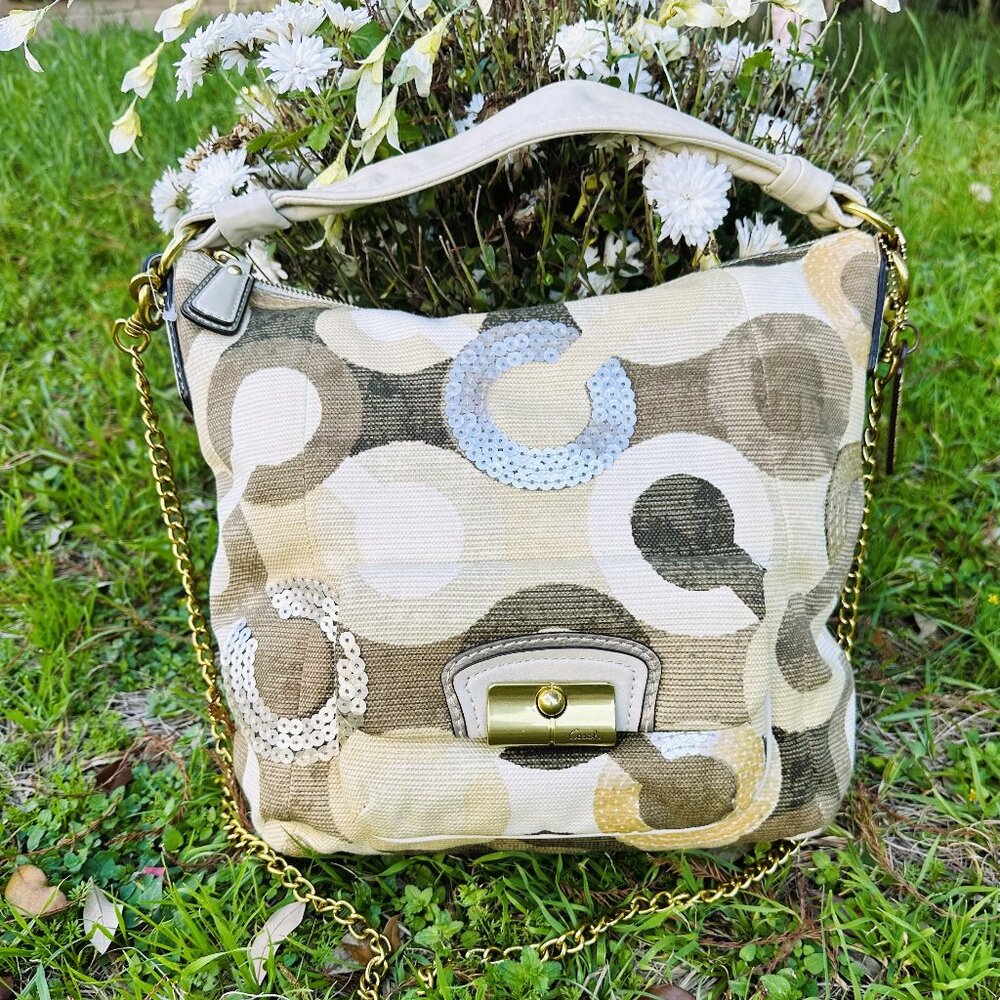 Coach Kristen Graphic Optic Art Hobo Handbag in EUC with COA $398msrp - Picture 2 of 16